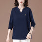 V-neck long sleeved T-shirt for women