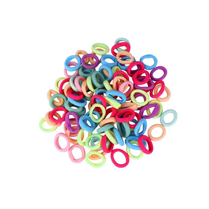 100PCS Colorful Elastic Hair Ties for Girl Ponytails High Stretch Hair Bands Set-7