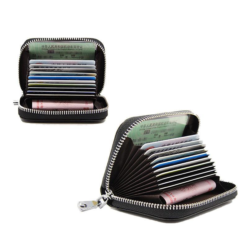 Women Zip Leather Wallet Card Holder Blocking Coin Purse Pouch Short Wallet Rfid