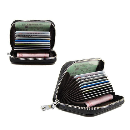 Women Zip Leather Wallet Card Holder Blocking Coin Purse Pouch Short Wallet Rfid