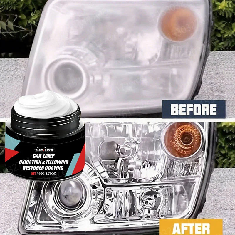 Car Headlight Restoration Polishing Kit - Scratch Remover & Oxidation Cleaner Repair Paste for Headlamp Assembly