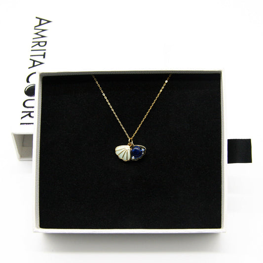Green Shell Murano Aroma Necklace - Oceanic Depths | Energy & Healing | Diffuse on the go | Sterling Silver Gift