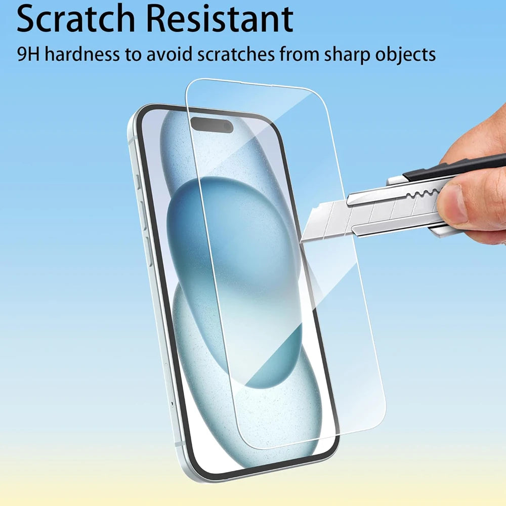 Clear Glass Film For iPhone 17 16 15 Pro Max Screen Protector For iPhone 11 12 13 14 15 Pro Tempered Glass IPhone13 Mini 16 Plus