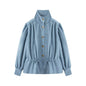 Bubble sleeve single breasted short windbreaker jacket