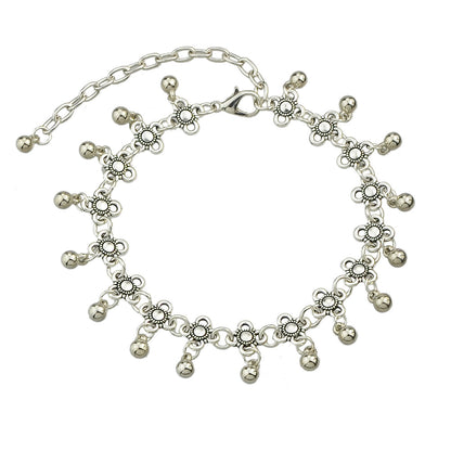 AU Post Foot Beach Jewelry Silver Chain Flower Round Balls Charm Anklet Bracelet-4