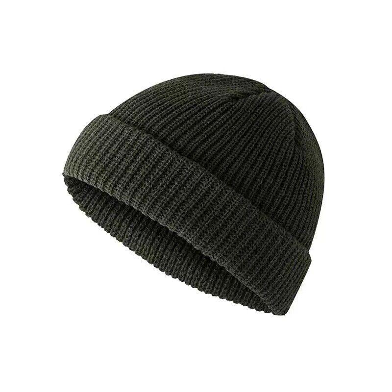 Men Women Mini Fisherman Beanie Winter Spring Hat Soft Knitted Docker Skull Cap-10