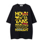 Graffiti letter printed short sleeved shirt
