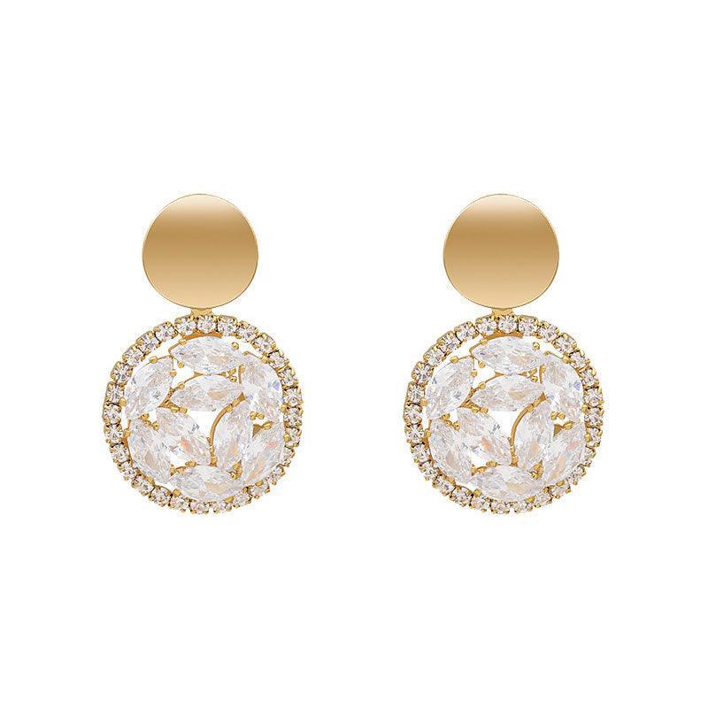 Silver Women Earrings Stud Crystal Cubic Zircon Dangle Wedding Gift