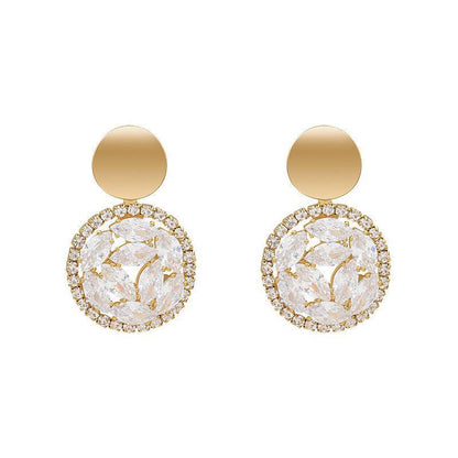 Silver Women Earrings Stud Crystal Cubic Zircon Dangle Wedding Gift