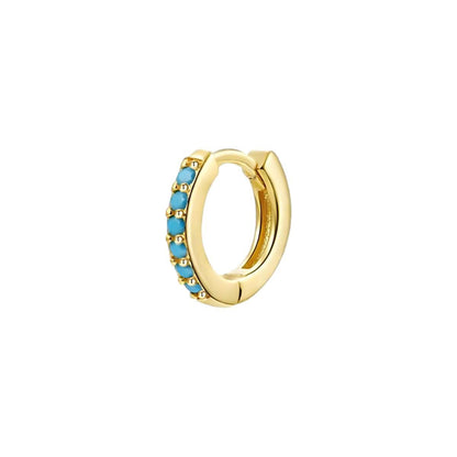 925 Sterling Silver Gold Rings Plated Cubic Crystal Cuff Huggie Hoop Earrings Au