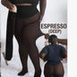 Sheer skin-tone base leggings integrated with fleece-lined tight one-crotch tights