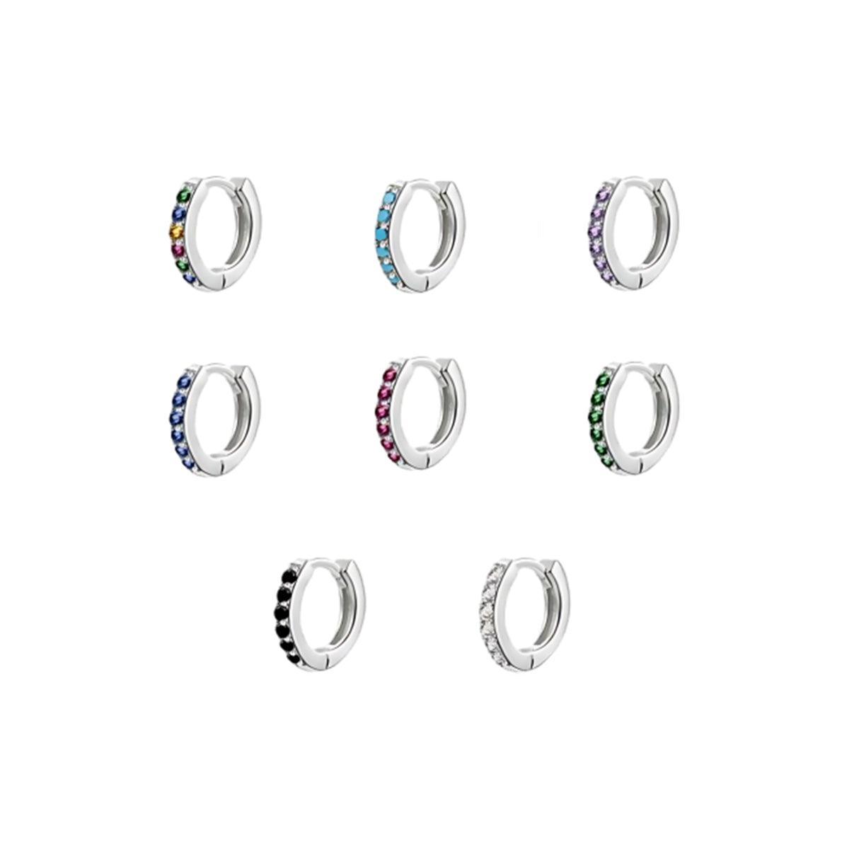 925 Sterling Silver Gold Rings Plated Cubic Crystal Cuff Huggie Hoop Earrings Au