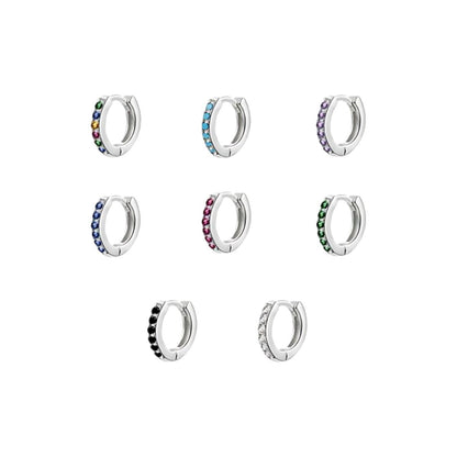 925 Sterling Silver Gold Rings Plated Cubic Crystal Cuff Huggie Hoop Earrings Au