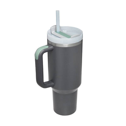 40 oz Insulated Stainless Steel Travel Mug with Handle & Straw (BPA-Free)-4