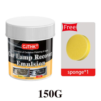 Car Headlight Restoration Polishing Kit - Scratch Remover & Oxidation Cleaner Repair Paste for Headlamp Assembly