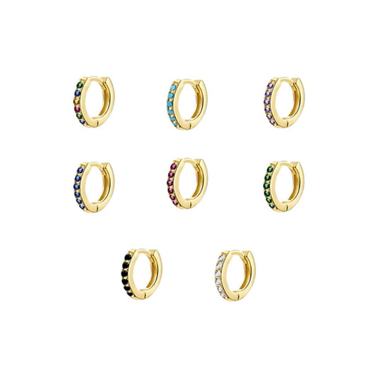 925 Sterling Silver Gold Rings Plated Cubic Crystal Cuff Huggie Hoop Earrings Au