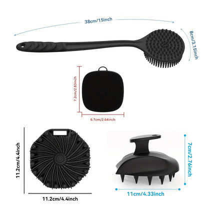 NNETM Silicone Bath Brush Set Gentle Exfoliating (4pcs)-3