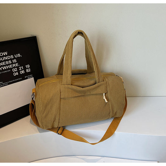 High-Capacity New Sports Shoulder Bag, Portable Solid Color Crossbody with Adjustable Strap, Unisex Corduroy Messenger Bag