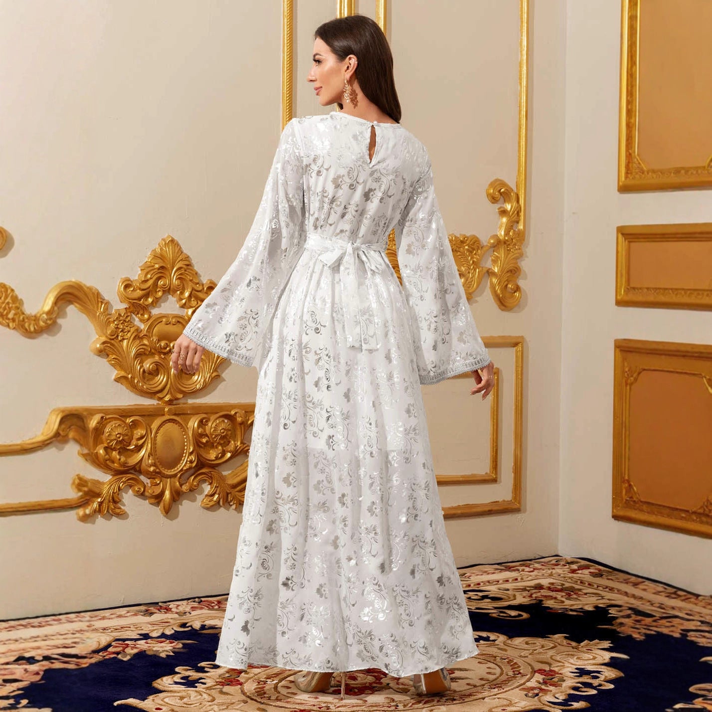 V-neck long sleeved dress