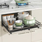 No Drill Pull Out Spice Rack - Adjustable Slide Out Shelf for Kitchen Cabinets (2 Pack)