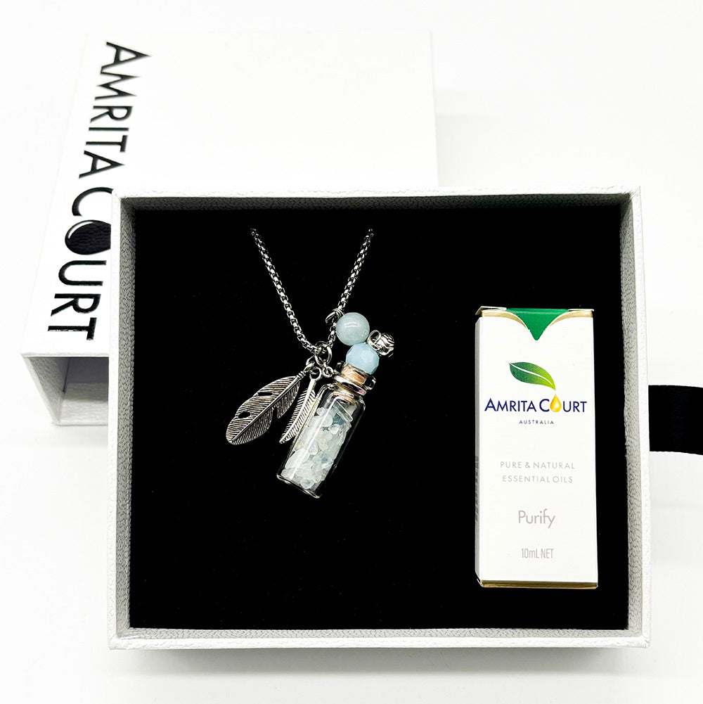 Aquamarine Diffusing Necklace | Energy & Healing | Diffusing on the go