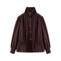 Bubble sleeve single breasted short windbreaker jacket