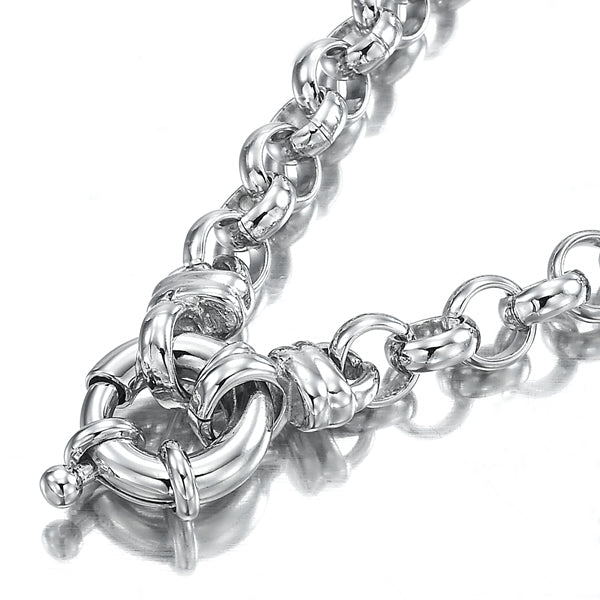 925 Sterling Silver Plated 6mm Belcher Chain Bracelet with Marina Bolt Clasp