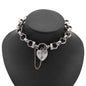 925 Sterling Silver Plated  10mm Belcher Chain Bracelet with a Small Plain Heart Locket - USA Made