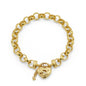 18ct Heavy Yellow Gold Plated  10mm Belcher Chain Bracelet with a Vegas Heart Locket - USA Made