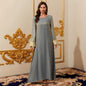 Round neck long robe dress
