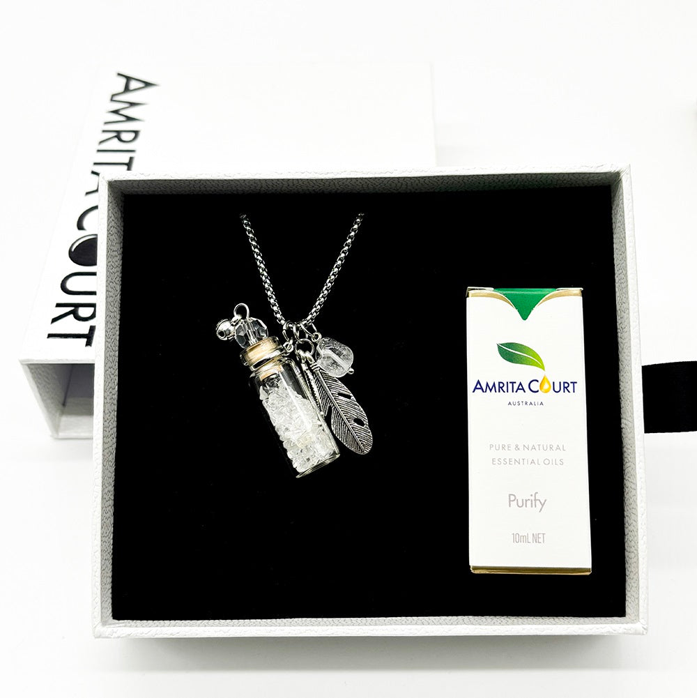Clear Quartz Diffusing Necklace | Energy & Healing | Diffusing on the go | Perfect Gift