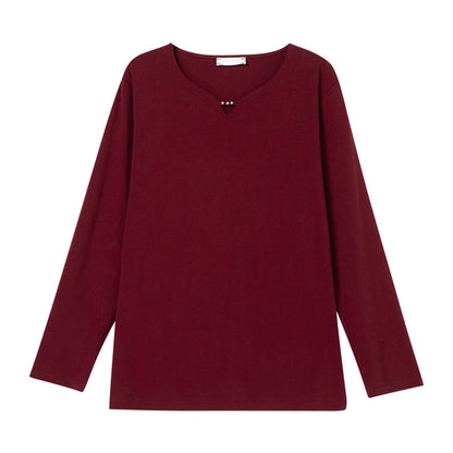 V-neck long sleeved T-shirt for women
