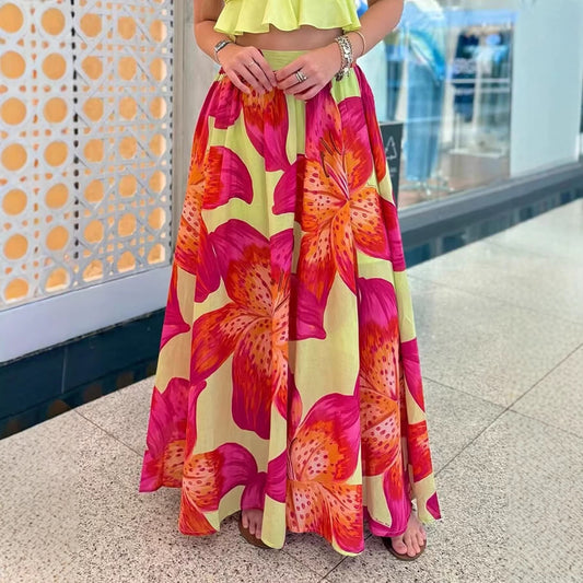 Beach Bohemian Vacation Casual Women's Skirt