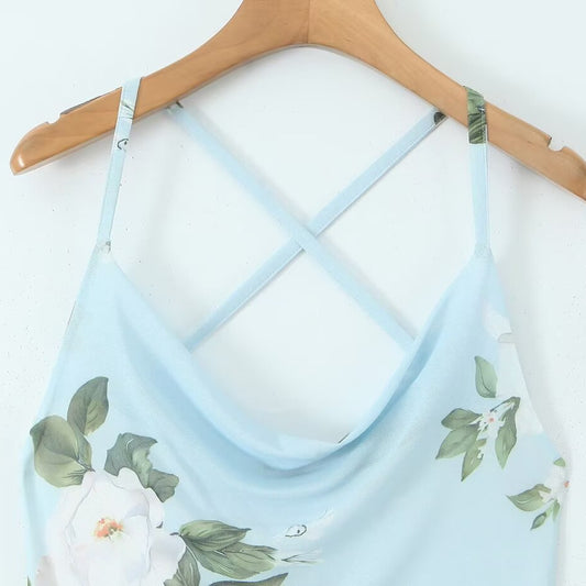 Asymmetric Knitted Strap Swing Neck Dress