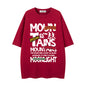 Graffiti letter printed short sleeved shirt