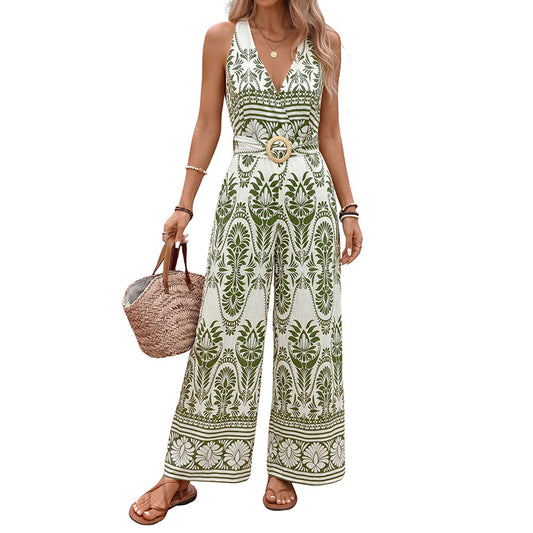 Sleeveless hanging neck jumpsuit for women