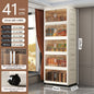 Folding Storage Cabinet with Wheels, 3/4 Tier Stackable Wardrobe Closet Organizer
