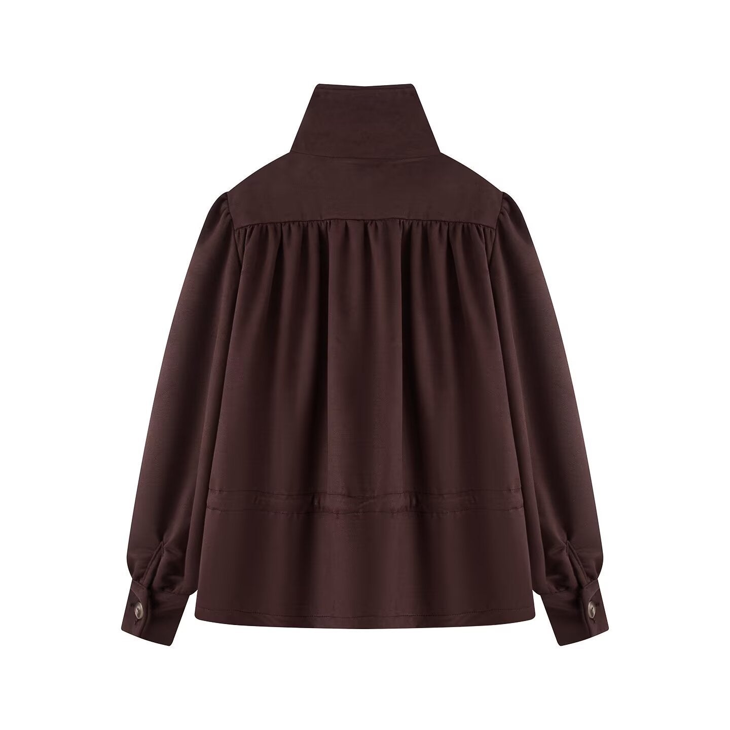 Bubble sleeve single breasted short windbreaker jacket