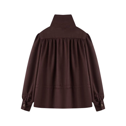 Bubble sleeve single breasted short windbreaker jacket