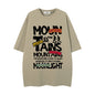 Graffiti letter printed short sleeved shirt
