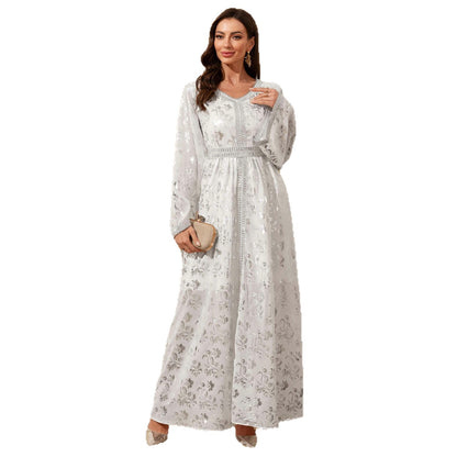 V-neck long sleeved dress