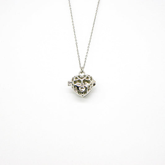 Love Heart Aroma Necklace | Energy & Healing | White Gold - Rose Gold | Love Gift