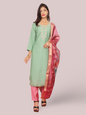 Woman Straight Suit Set with Pant & Dupatta-0