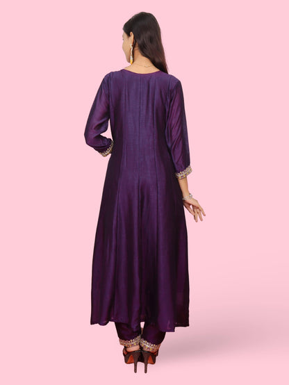 Woman's Anarkali Suit Set with Dupatta-2
