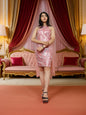 Sparkling Sequins Round Neck Bodycon Mini Dress by Shreekama-0
