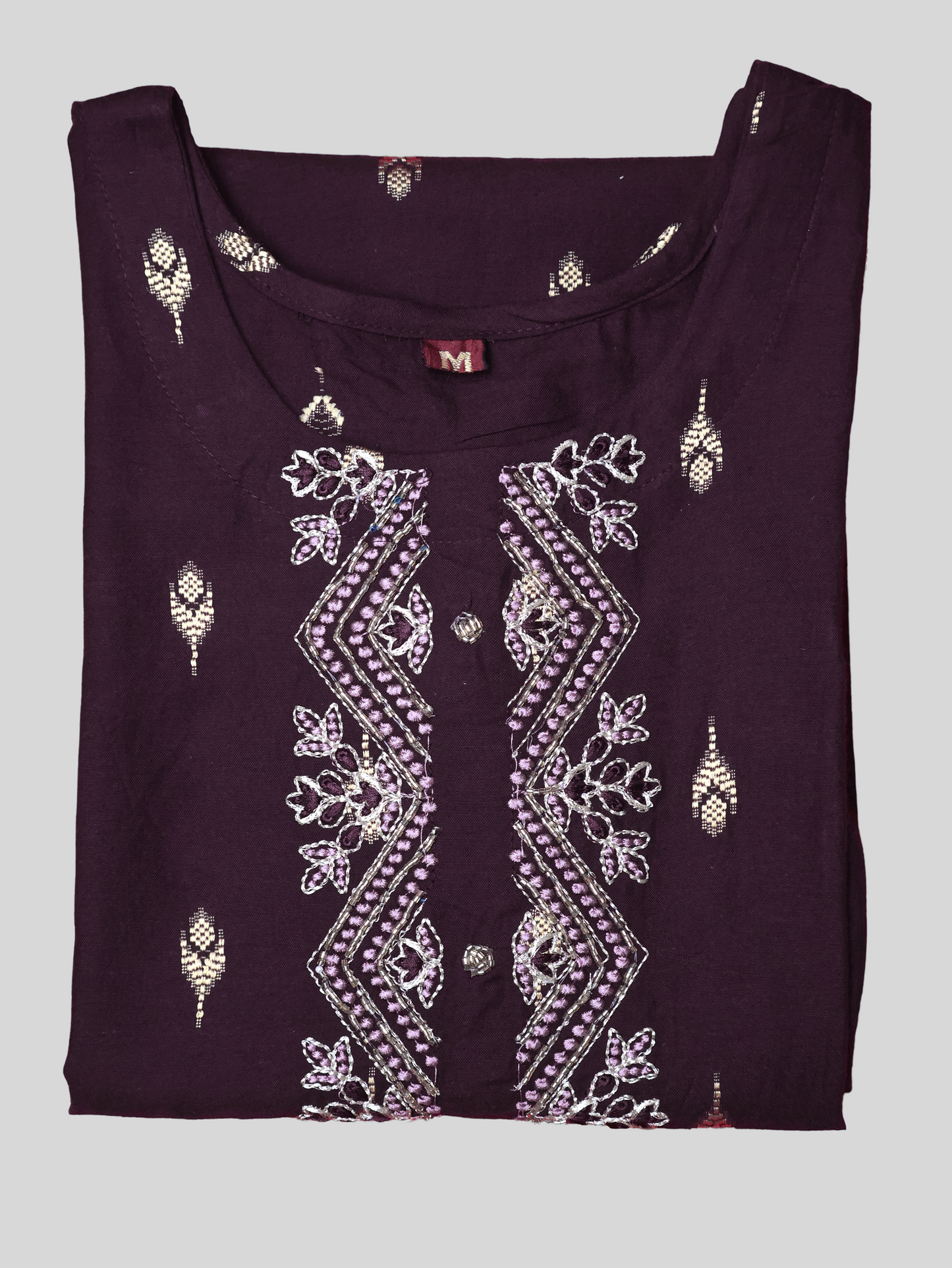 Cotton Kurti with Stunning Embroidered Neck-3
