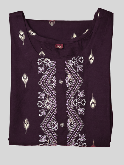 Cotton Kurti with Stunning Embroidered Neck-3