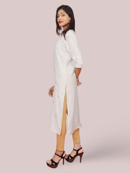 Cotton Kurti with Beautifully Embroidered Neckline-1