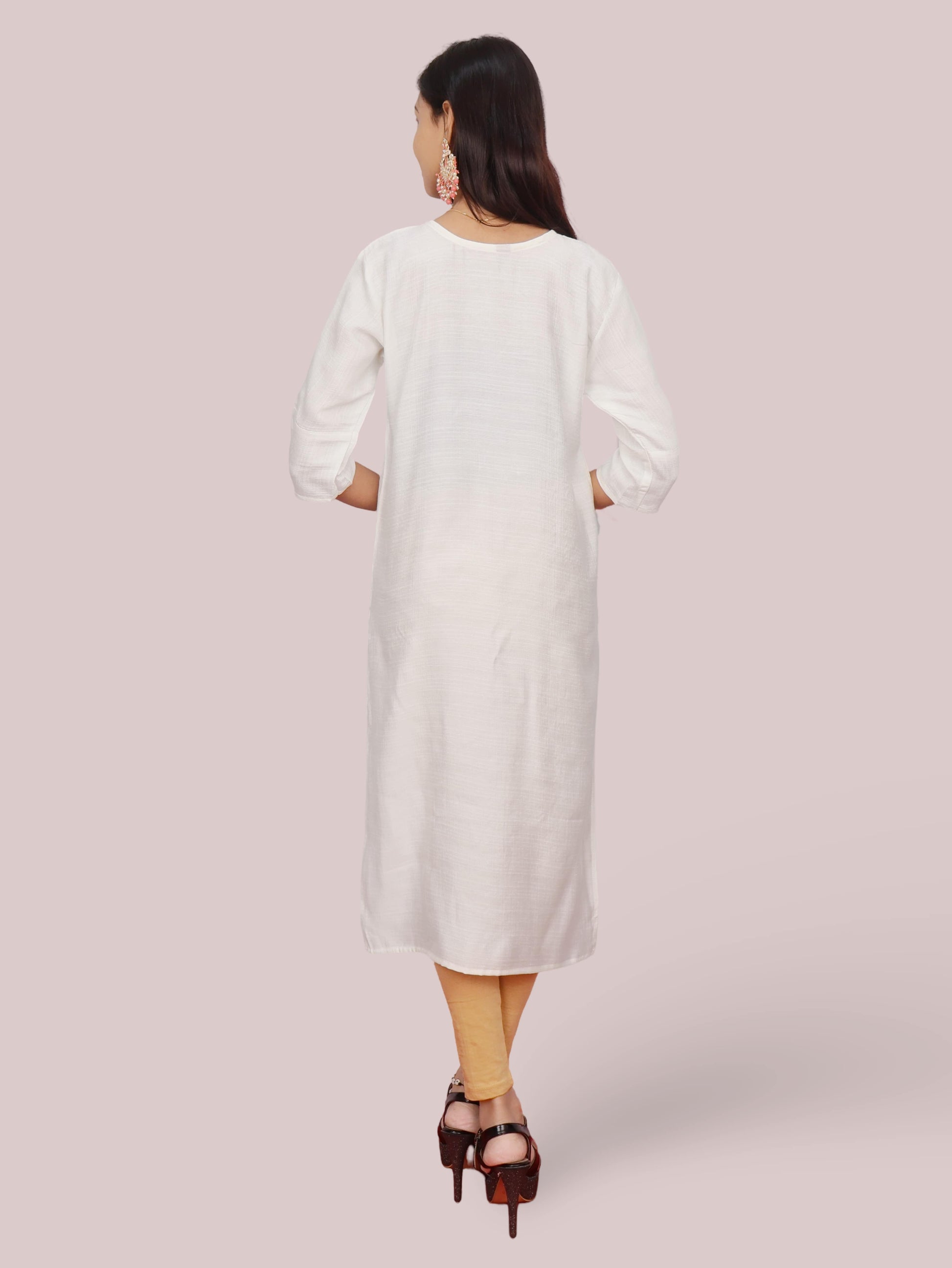 Cotton Kurti with Beautifully Embroidered Neckline-2