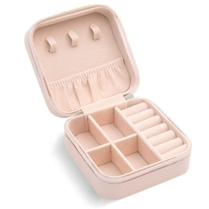Travel Jewelry Organizer Box Portable Leather Storage Ornaments Ring Earrings